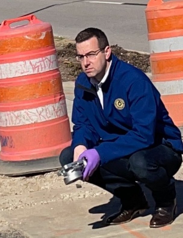 Brian Foley on scene as a member of the Vehicular Crimes Team
